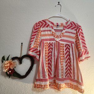 Old Navy Pink and Orange Mexican Inspired Style